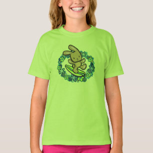 T-shirt Chocolat Hawaiian Surfing Bunny Cartoon Turq