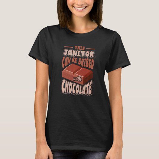 T-shirt Chocolat Janitor Dessert Maintenance Cleaner Cust (Devant)