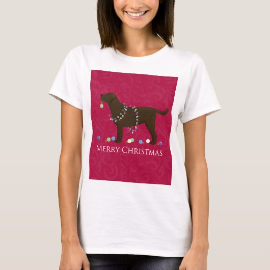 T-shirt Chocolat Lab Joyeux Noël Design (Devant)