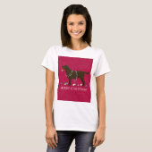 T-shirt Chocolat Lab Joyeux Noël Design (Devant entier)
