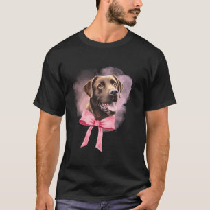 T-shirt Chocolat Lab Lover Cadeau Coquette Pot Rose Bow Fo