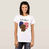 T-shirt Chocolat Lab Maman & American Flag (Devant entier)