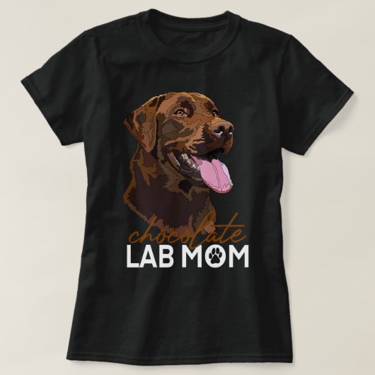 T-shirt Chocolat Lab Maman Brown Labrador Retriever Mère (Design devant)