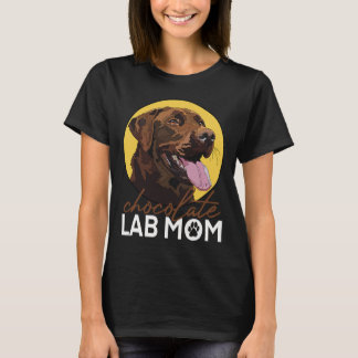 T-shirt Chocolat Lab Maman Brown Labrador Retriever Mère