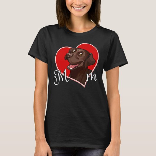 T-shirt Chocolat Lab Maman Chien Valentines (Devant)