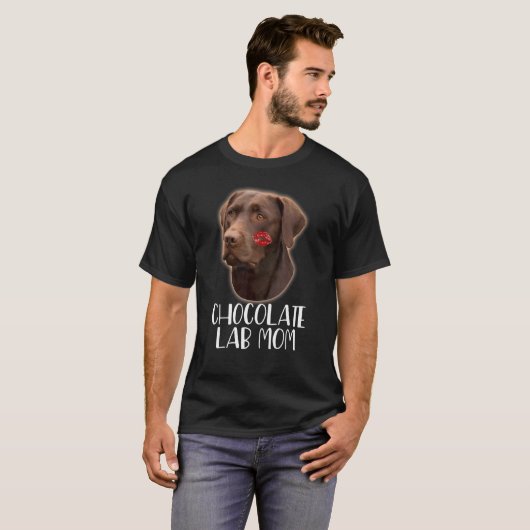 T-shirt Chocolat Lab Maman Chocolat Labrador Lecteur à lèv (Devant entier)