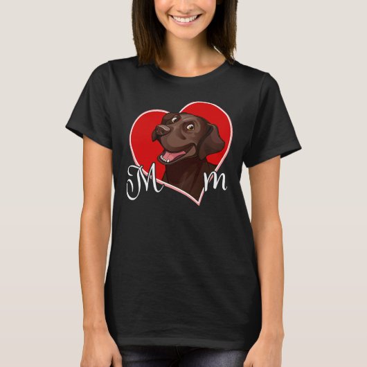 T-shirt Chocolat Lab Maman Labrador Mama Masques Choco Lab (Devant)