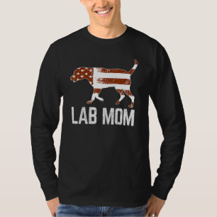 T-shirt Chocolat Lab Maman Vintage Patriotique Labrador Am