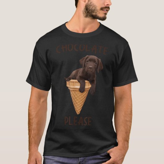 T-shirt Chocolat Lab Waffe Cone Crème glacée Cute Labrador (Devant)