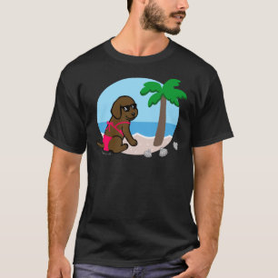 T-shirt Chocolat Labrador Bikini Girl