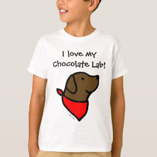 T-shirt Chocolat Labrador et bande dessinée d'écharpe