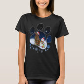 T-shirt Chocolat Labrador Lab Chien Paw Christmas Snowman (Devant)