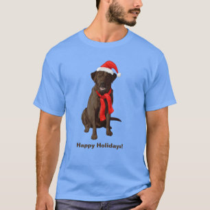 T-shirt Chocolat Labrador Retriever Christmas Dog