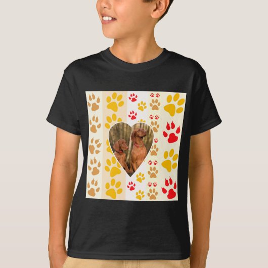 T-shirt Chocolat Labrador Retriever Coeurs de chien Emprei (Devant)