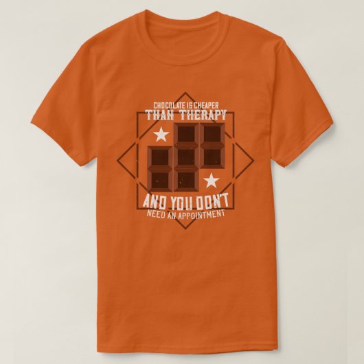 T-shirt Chocolat Le Chocolat Est Moins Cher (Design devant)