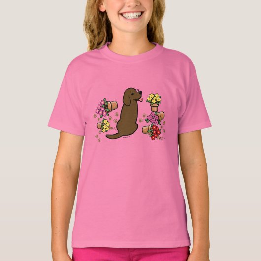 T-shirt Chocolat malicieux Labrador (Devant)