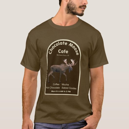 T-shirt Chocolat Moose Café (Devant)