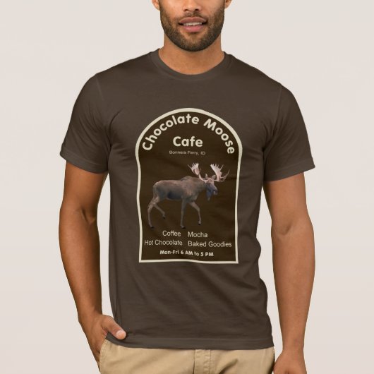 T-shirt Chocolat Moose Café (Devant)