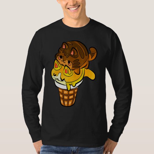 T-shirt Chocolat Noisette Crème glacée si mignonne et l'am (Devant)