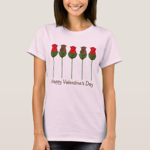 T-shirt Chocolat Rose Saint Valentin Fleur Love Tee
