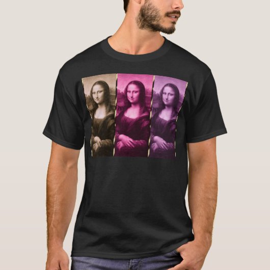 T-shirt Chocolat rose violet Poster de animal Mona Lisa (Devant)