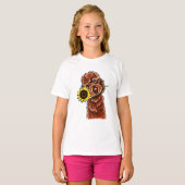 T-shirt Chocolat solaire Labradoodle Off-Leash Art™ (Devant entier)