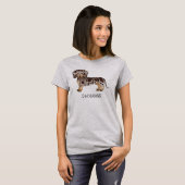 T-shirt Chocolat & Tan Dapper Cheveux Courte Dachshund & T (Devant entier)