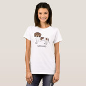 T-shirt Chocolat & Tan Pied Cheveux Courte Dachshund & Tex (Devant entier)