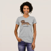 T-shirt Chocolat & Tan Poil Long Chien Teckel & Texte (Devant entier)