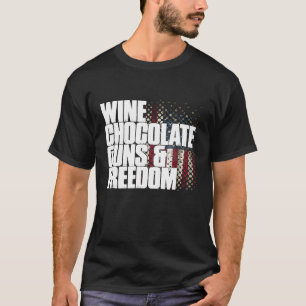 T-shirt Chocolat Vin Armes Liberté Chemise US Drapeau Patr