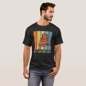 T-shirt Chocolate Lab Dad Labrador Retriever Retro Matchin (Devant entier)
