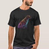 T-shirt Chocolate Labrador Synthwave 80s Retrowave Aesthet (Devant)