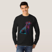 T-shirt Chocolate Labrador Synthwave 80s Retrowave Aesthet (Devant entier)