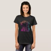 T-shirt Chocolate Labrador Synthwave 80s Retrowave Aesthet (Devant entier)