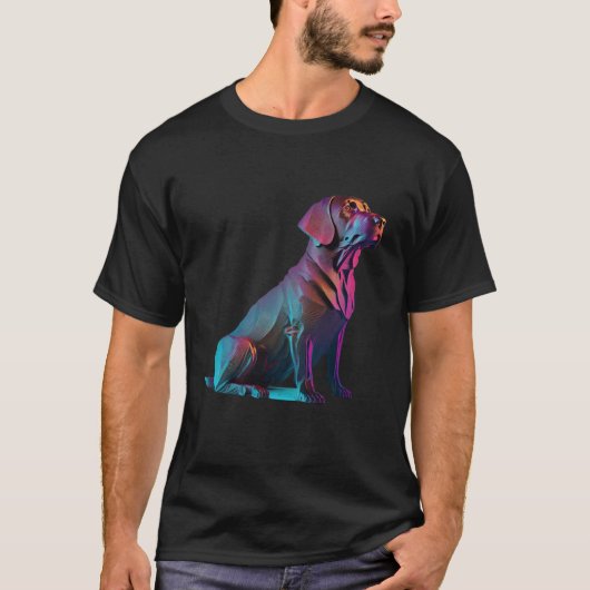 T-shirt Chocolate Labrador Synthwave 80s Retrowave Aesthet (Devant)