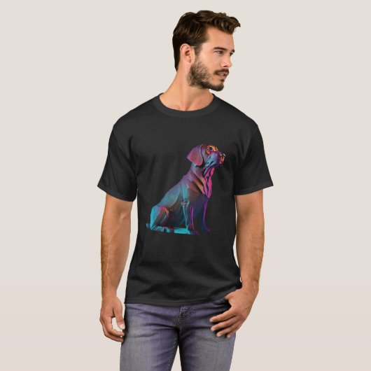 T-shirt Chocolate Labrador Synthwave 80s Retrowave Aesthet (Devant entier)