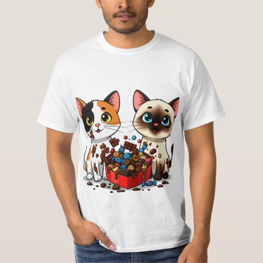 T-shirt Chocolate Mess Cats (Devant)