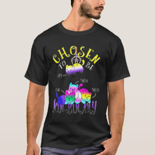 T-shirt Choisi pour être non-binaire Drapeau Chat Pile Cut