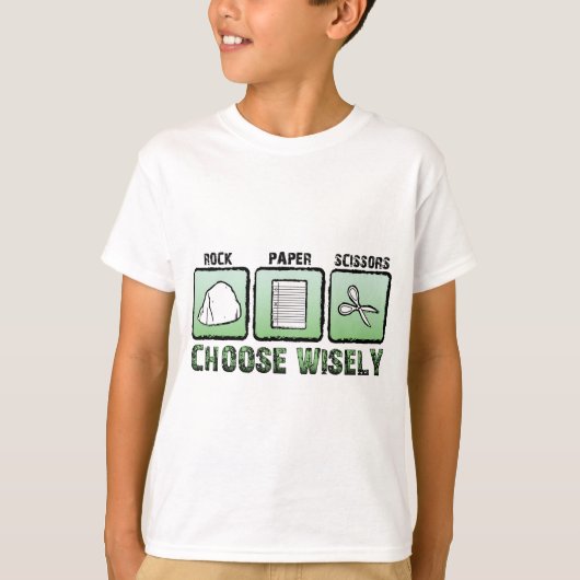 T-shirt "Choisir avec sagesse" Ciseaux Papier-Roche (Devant)