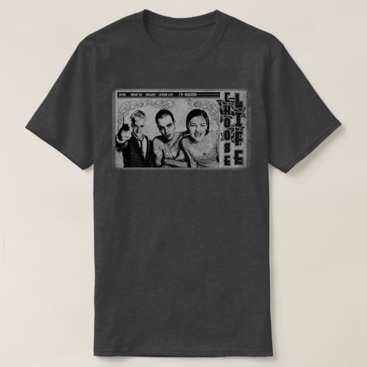 T-shirt Choisir le site Web Life BW (Design devant)