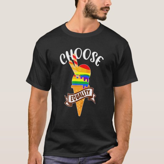 T-shirt Choisissez Égalité Crème glacée Lgbt Trans Droite  (Devant)