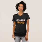 T-shirt Choisissez Happy Retro Lettering Graphic Tee T-Shi (Devant entier)