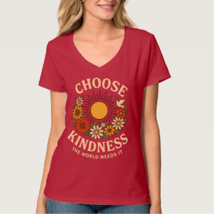 T-shirt Choisissez Kindness Retro Floral Art