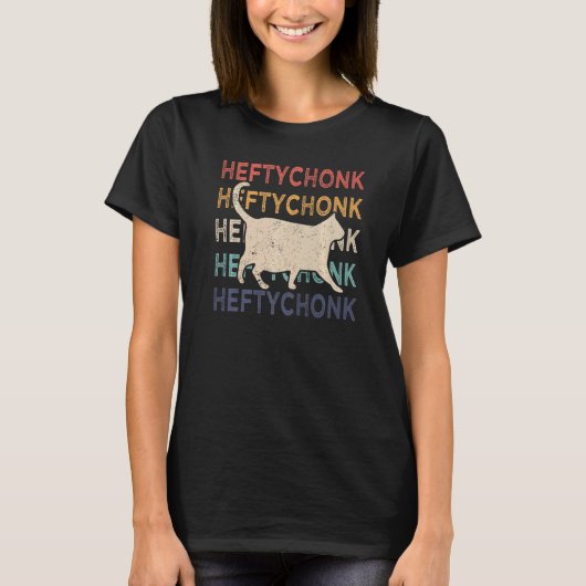 T-shirt Chonk Chat Chonk Mème Fat Chat Retro Heftychonk (Devant)