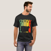 T-shirt Chonk Chat Échelle Mème Drôle Retro Style Chat Vin (Devant entier)