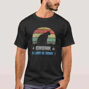 T-shirt Chonk Chat Échelle Mème Drôle Retro Style Chat Vin