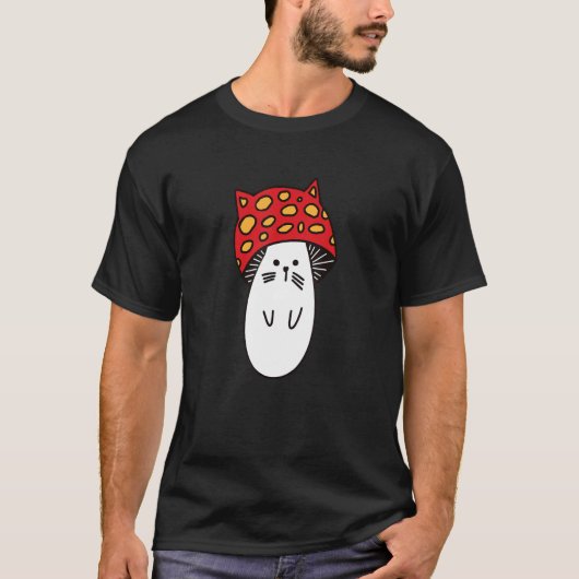 T-shirt Chonk Kitty Cute Little Mushi Kitty Little Mushroo (Devant)