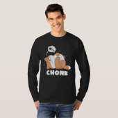 T-shirt Chonk Lazy Cat n'approuve pas mème (Devant entier)