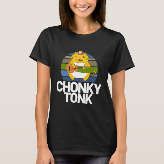 T-shirt Chonky Tonk Chonk Chat Mème Drôle Retro (Devant)
