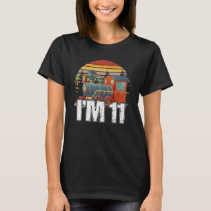 T-shirt Choo Choo I'm 11 Years old Locomotive Train 11th B
